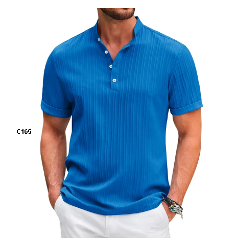 Camisa tipo polo sin cuello moda moderna