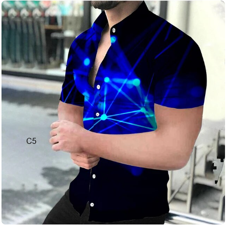 camisa estampado 3d para caballero