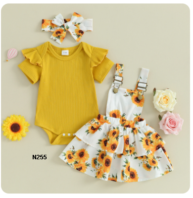 Traje para nińas girasoles