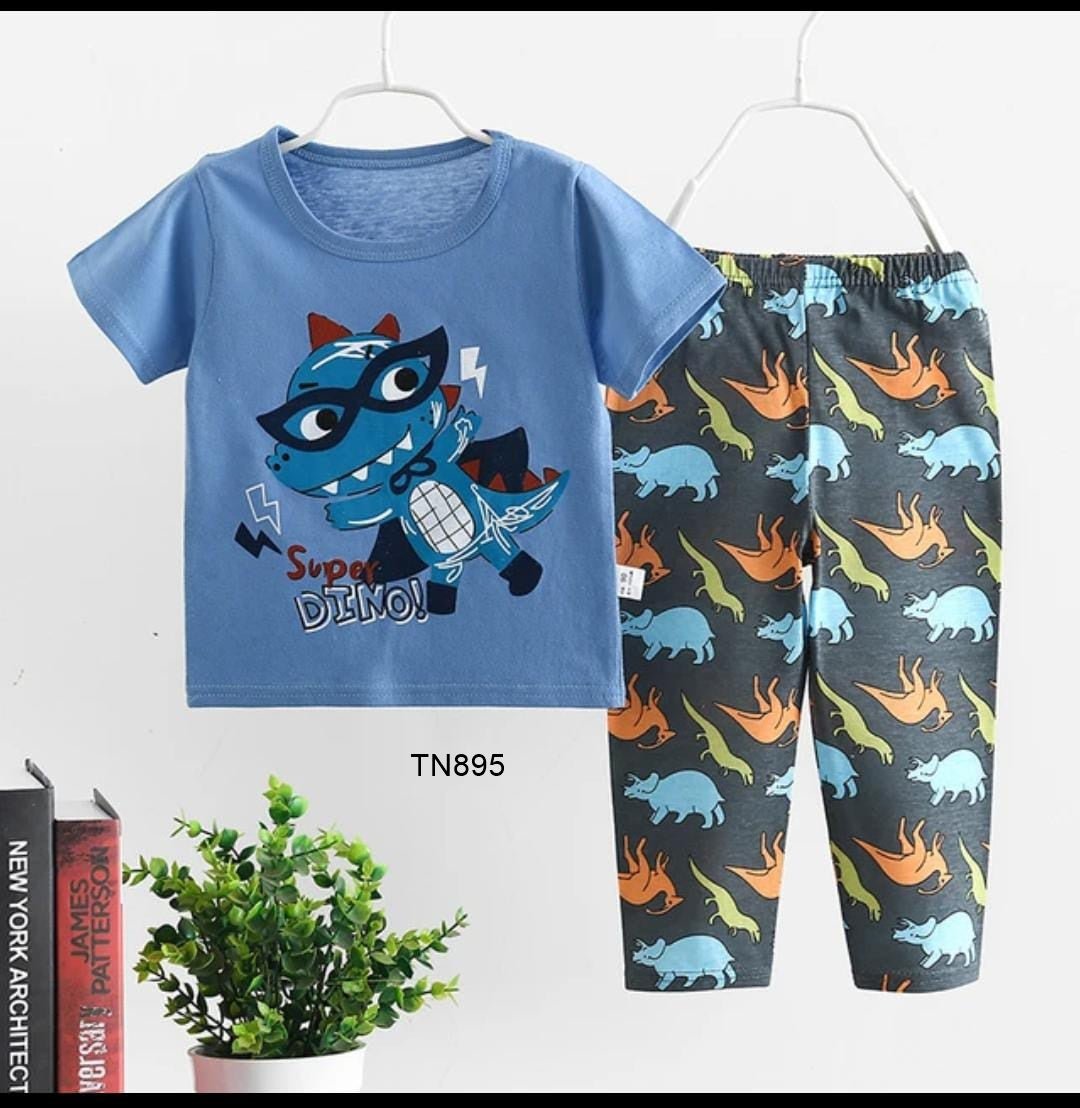 Pijama para niños dinosaurio algodón