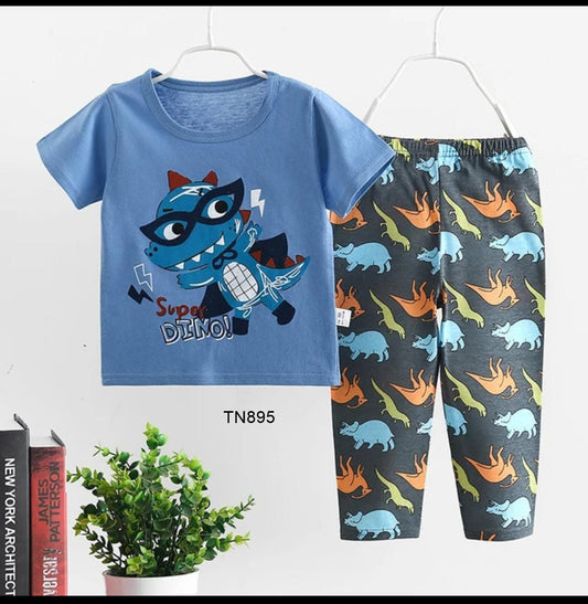 Pijama para niños dinosaurio algodón