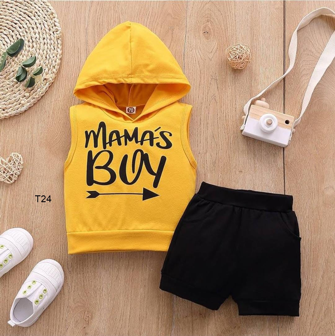 Traje para bebe camisa con gorro short