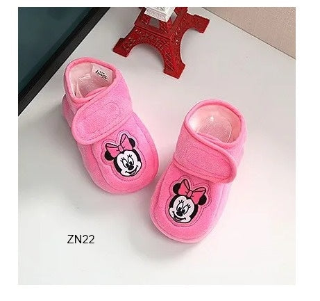 Zapatos altos para bebe rosados caricatura infantil