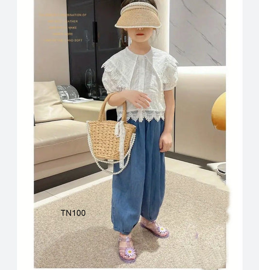 Traje elegante para niña blusa y pantalon