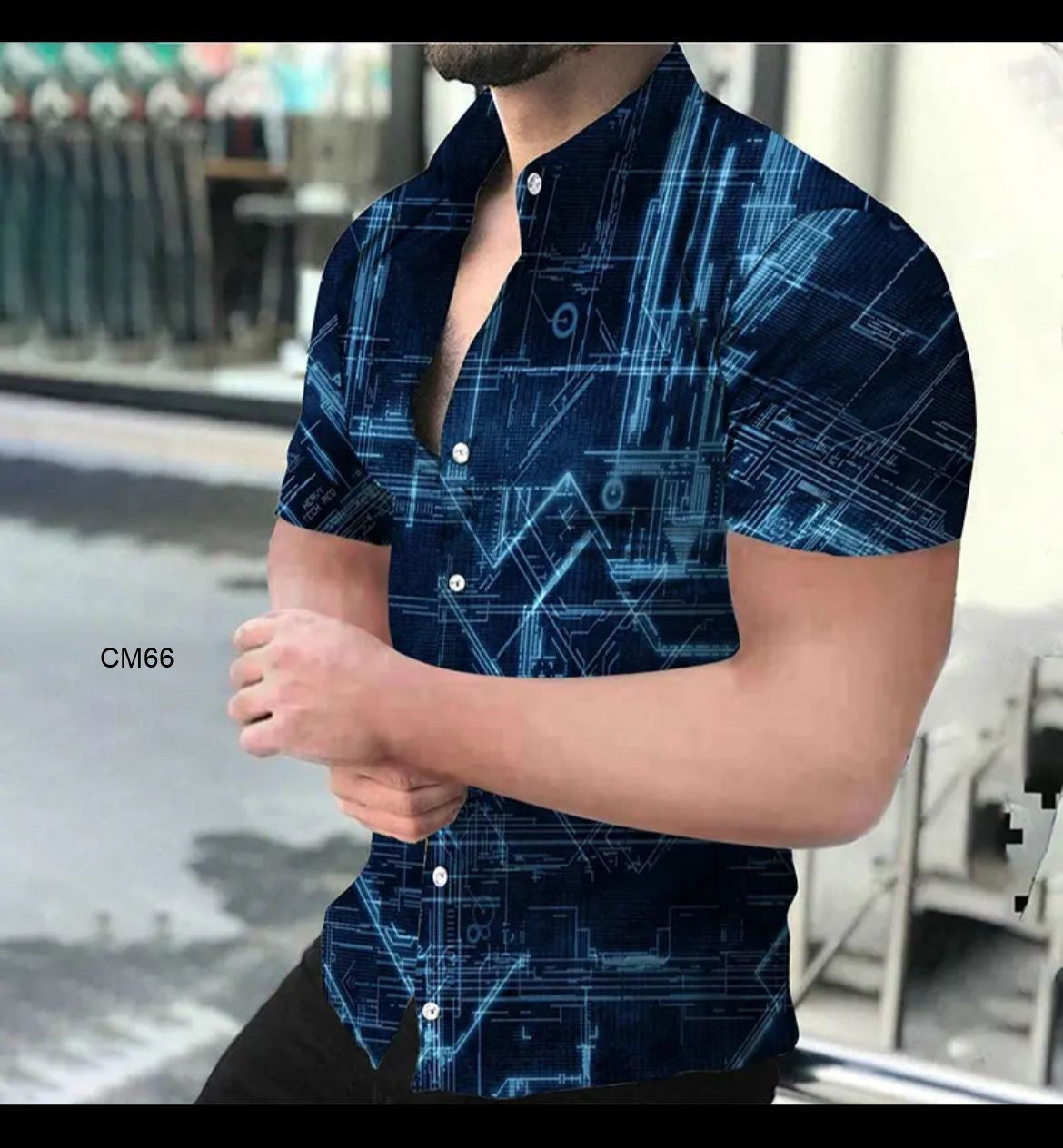 Camisa estampada moda moderna para caballero