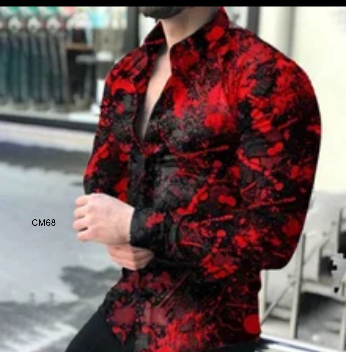 Camisa estampada moda moderna para caballero