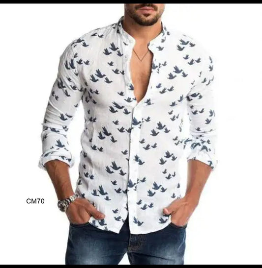 Camisa formal para caballero cuello chino