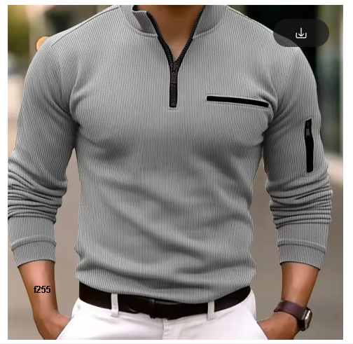 camisa manga larga con zipper para caballero