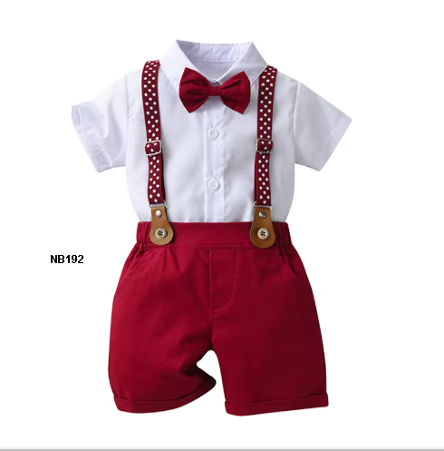 traje elegante color rojo para bebe