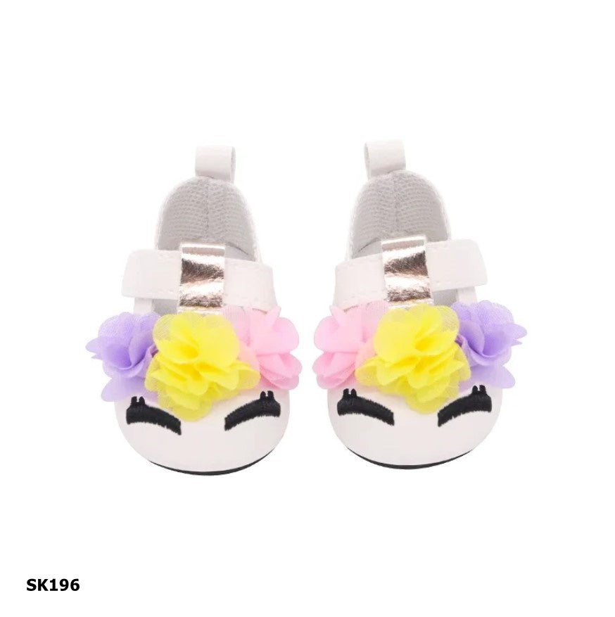 Zapatillas blancas con flores de colores