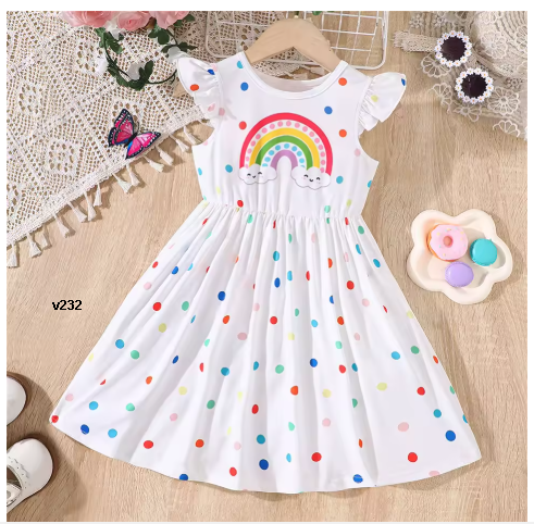 vestido arcoiris para niña