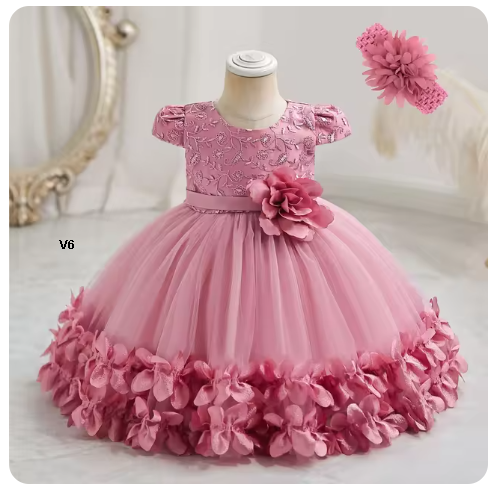 vestido con flores moda infantil